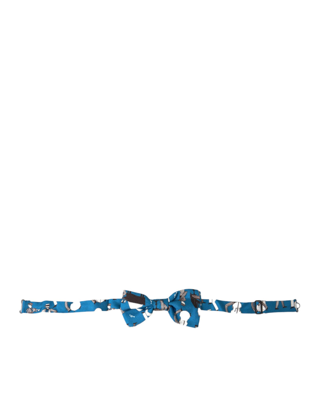 Dolce & Gabbana Blue Jazz Club Silk Adjustable Neck Papillon Bow Tie by Dolce & Gabbana