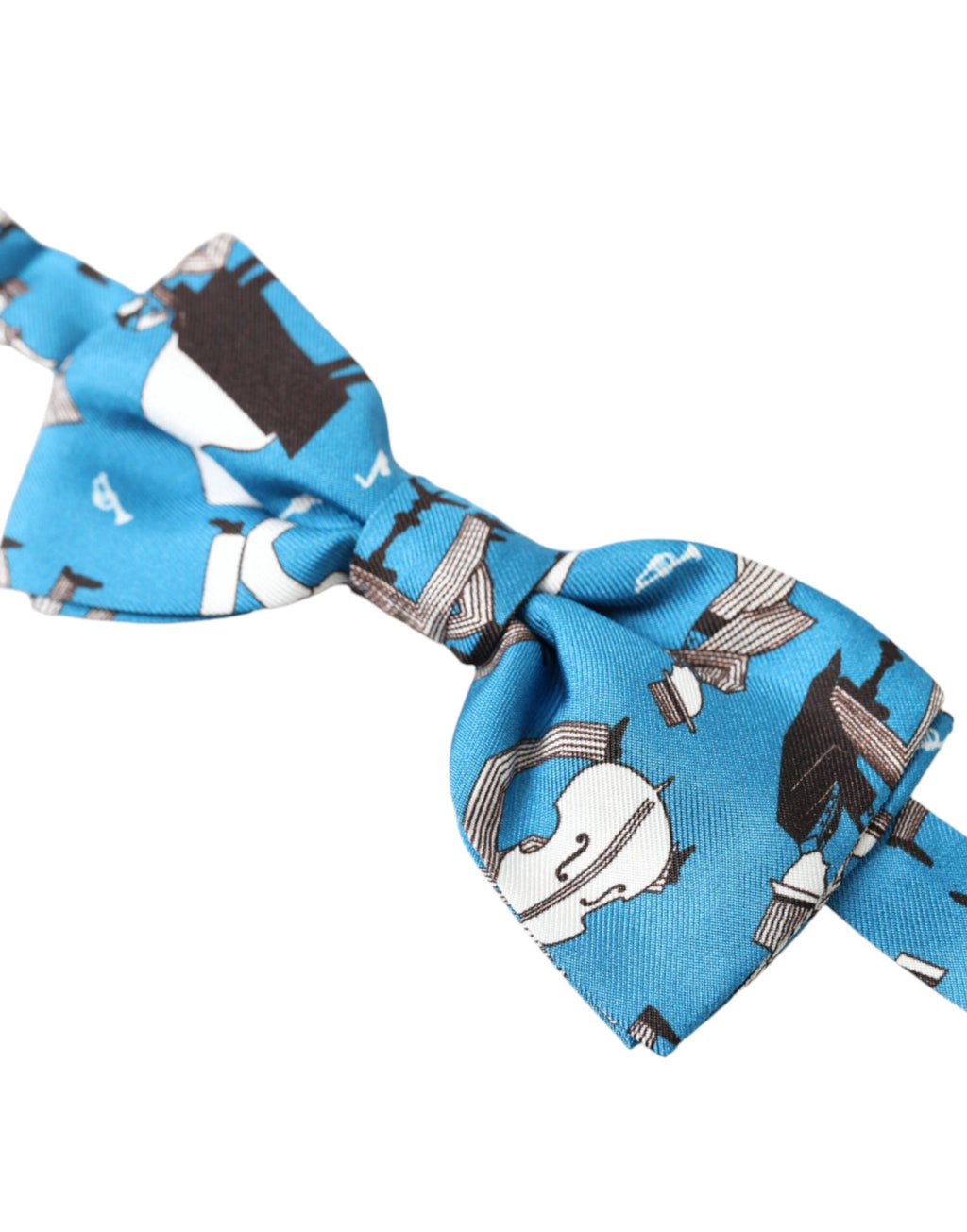 Dolce & Gabbana Blue Jazz Club Silk Adjustable Neck Papillon Bow Tie by Dolce & Gabbana