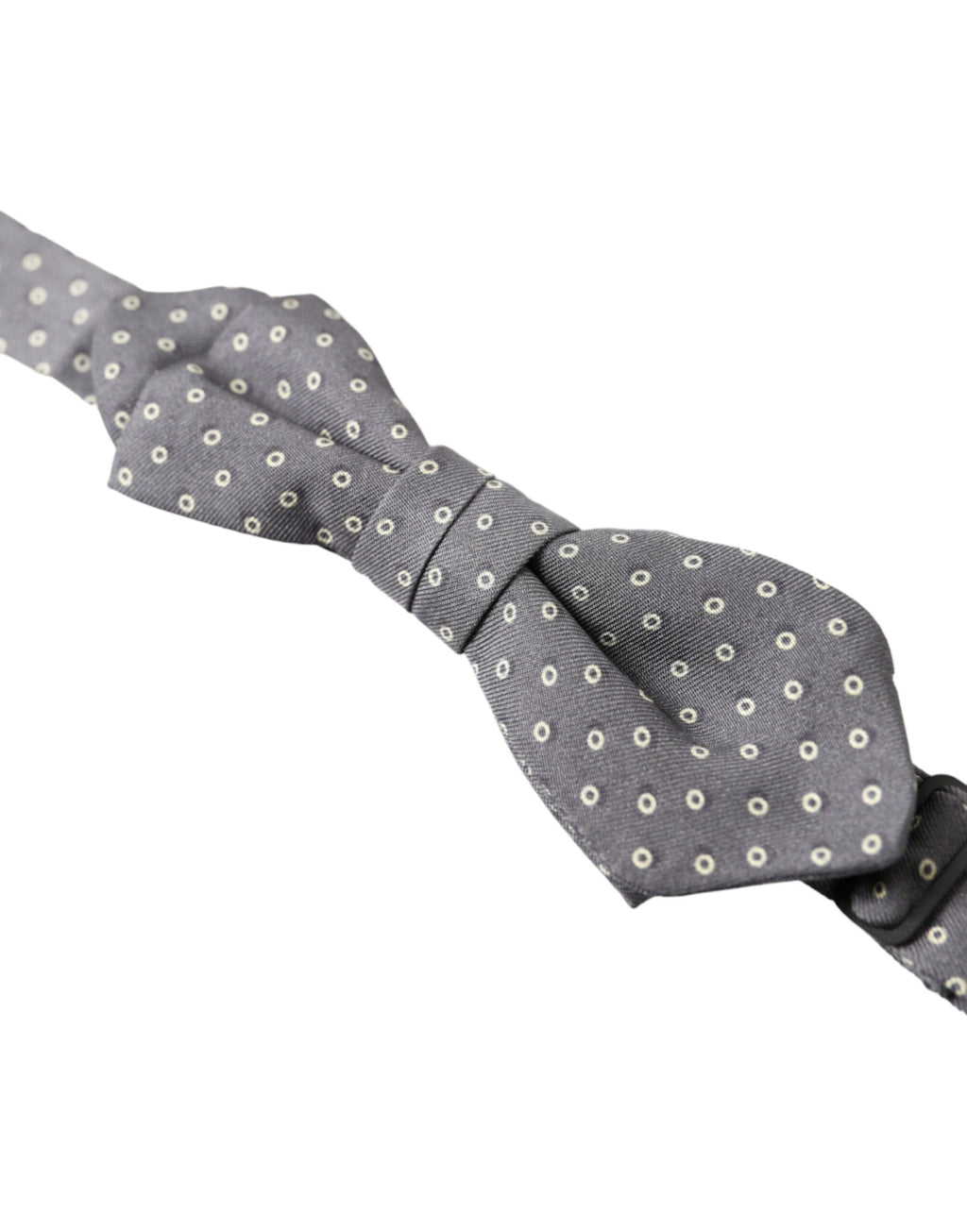 Dolce & Gabbana Gray Polka Dots Silk Adjustable Neck Papillon Bow Tie by Dolce & Gabbana