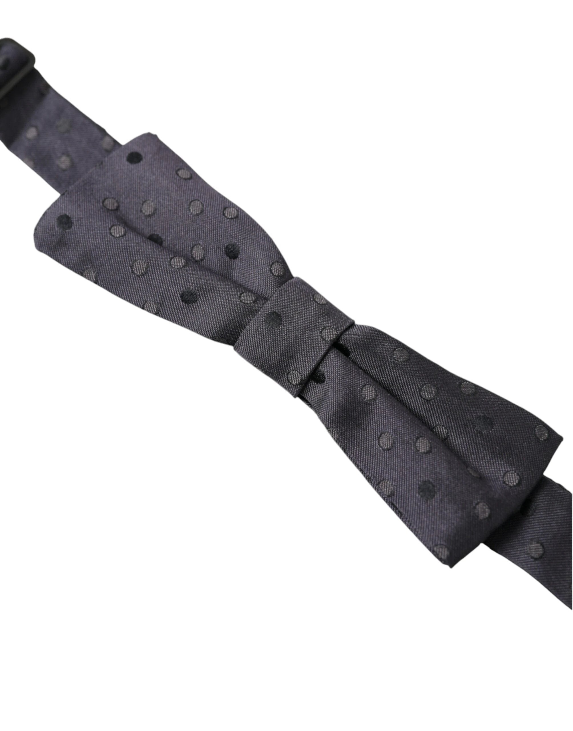Dolce & Gabbana Blue Polka Dot Silk Adjustable Neck Men Papillon Bow Tie by Dolce & Gabbana