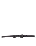 Dolce & Gabbana Dark Gray Silk Adjustable Neck Men Papillon Bow Tie by Dolce & Gabbana