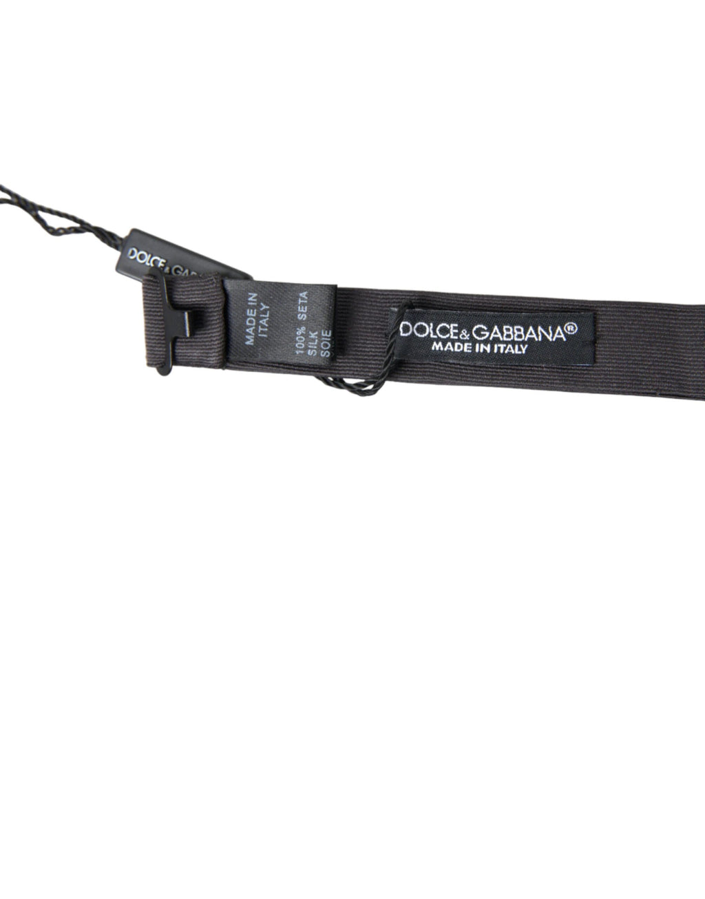 Dolce & Gabbana Dark Gray Silk Adjustable Neck Men Papillon Bow Tie by Dolce & Gabbana
