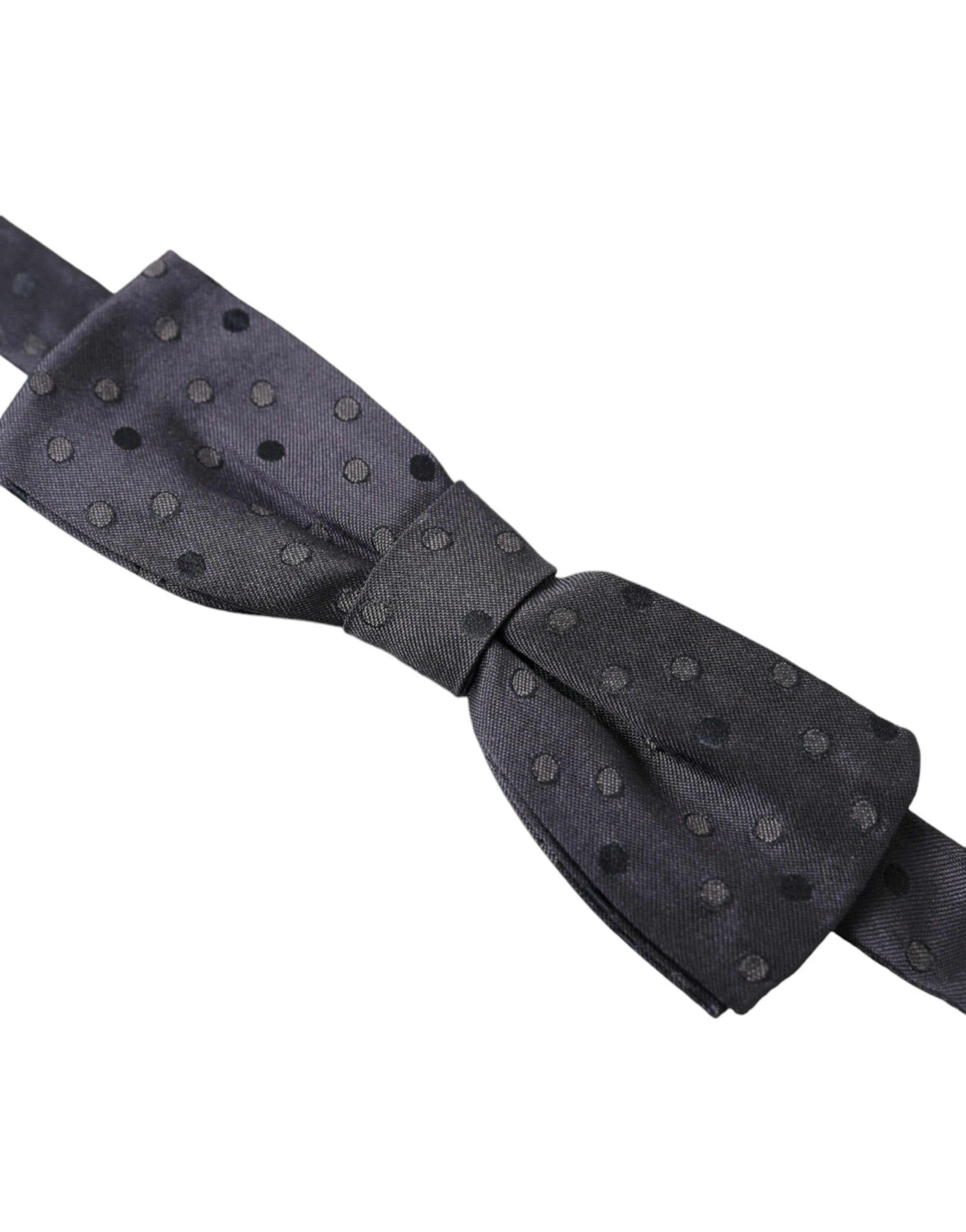 Dolce & Gabbana Blue Polka Dot Silk Adjustable Neck Men Papillon Bow Tie by Dolce & Gabbana