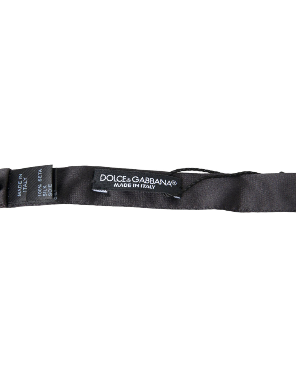 Dolce & Gabbana Dark Gray Silk Adjustable Neck Men Papillon Bow Tie by Dolce & Gabbana