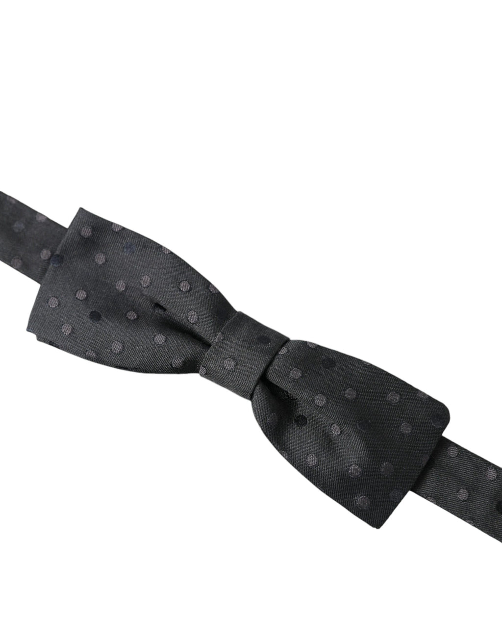 Dolce & Gabbana Gray Polka Dot Silk Adjustable Neck Men Papillon Bow Tie by Dolce & Gabbana