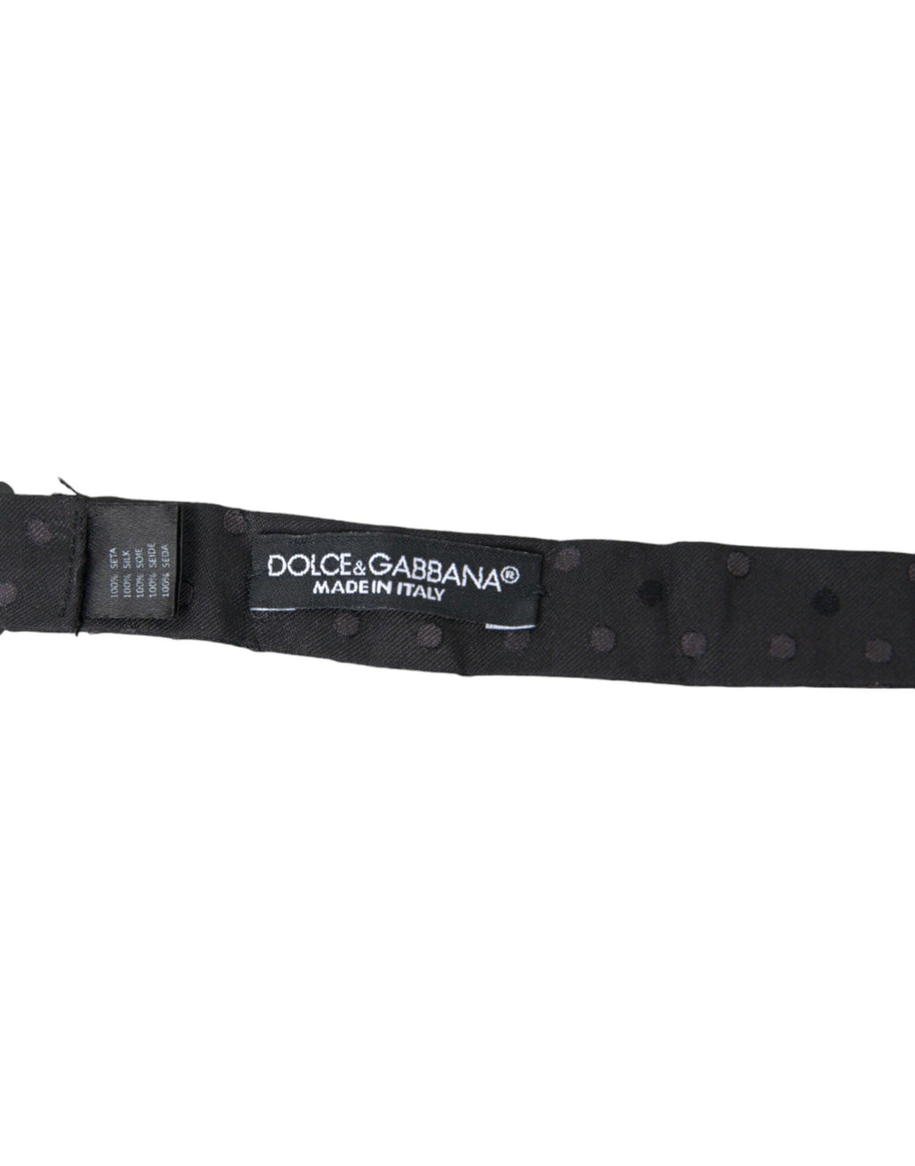 Dolce & Gabbana Gray Polka Dot Silk Adjustable Neck Men Papillon Bow Tie by Dolce & Gabbana