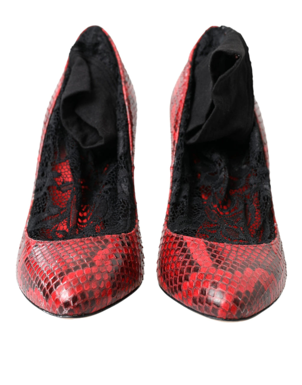 Dolce & Gabbana Red Ayers Leather Lace Socks Pumps Shoes by Dolce & Gabbana