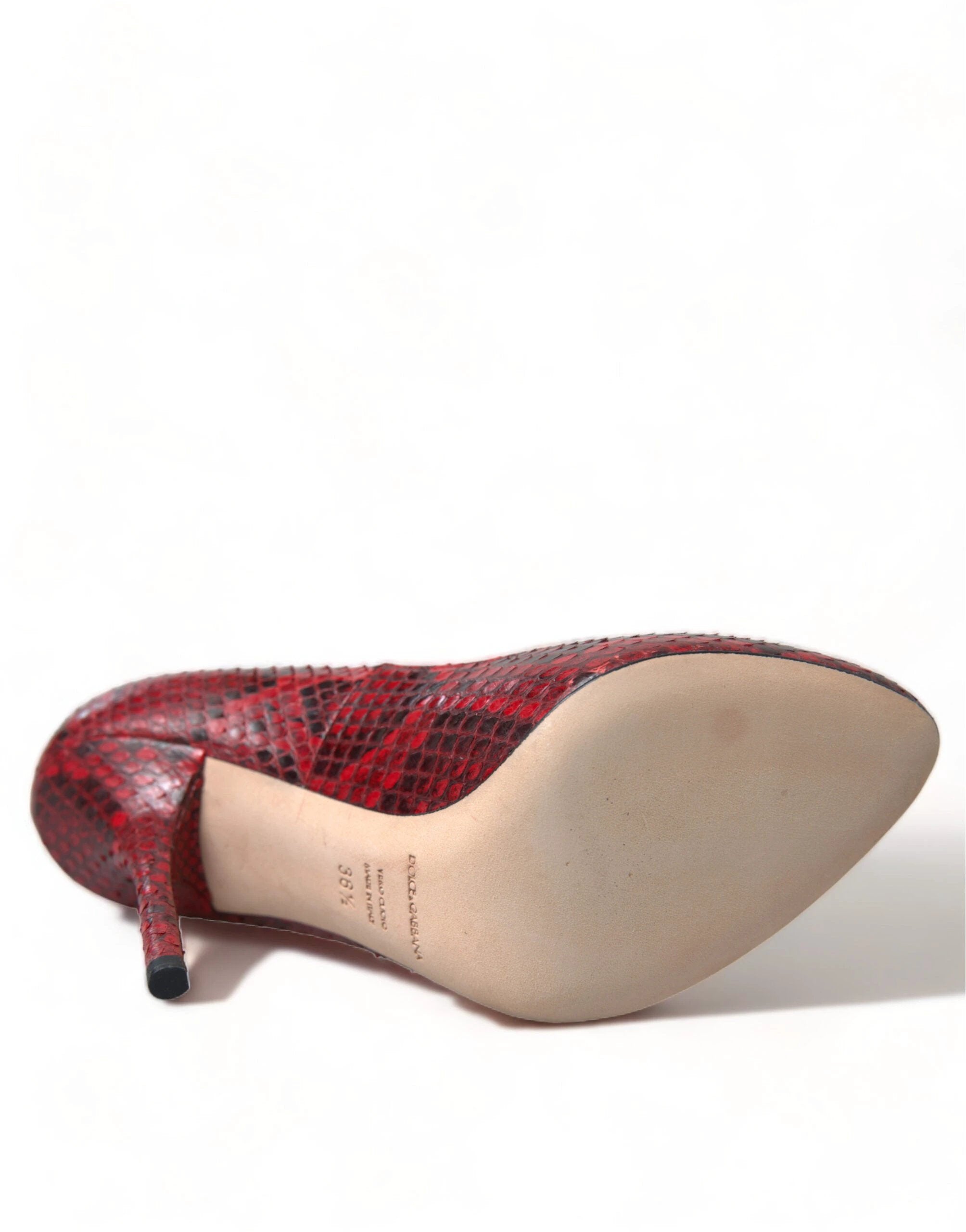 Dolce & Gabbana Red Ayers Leather Lace Socks Pumps Shoes by Dolce & Gabbana