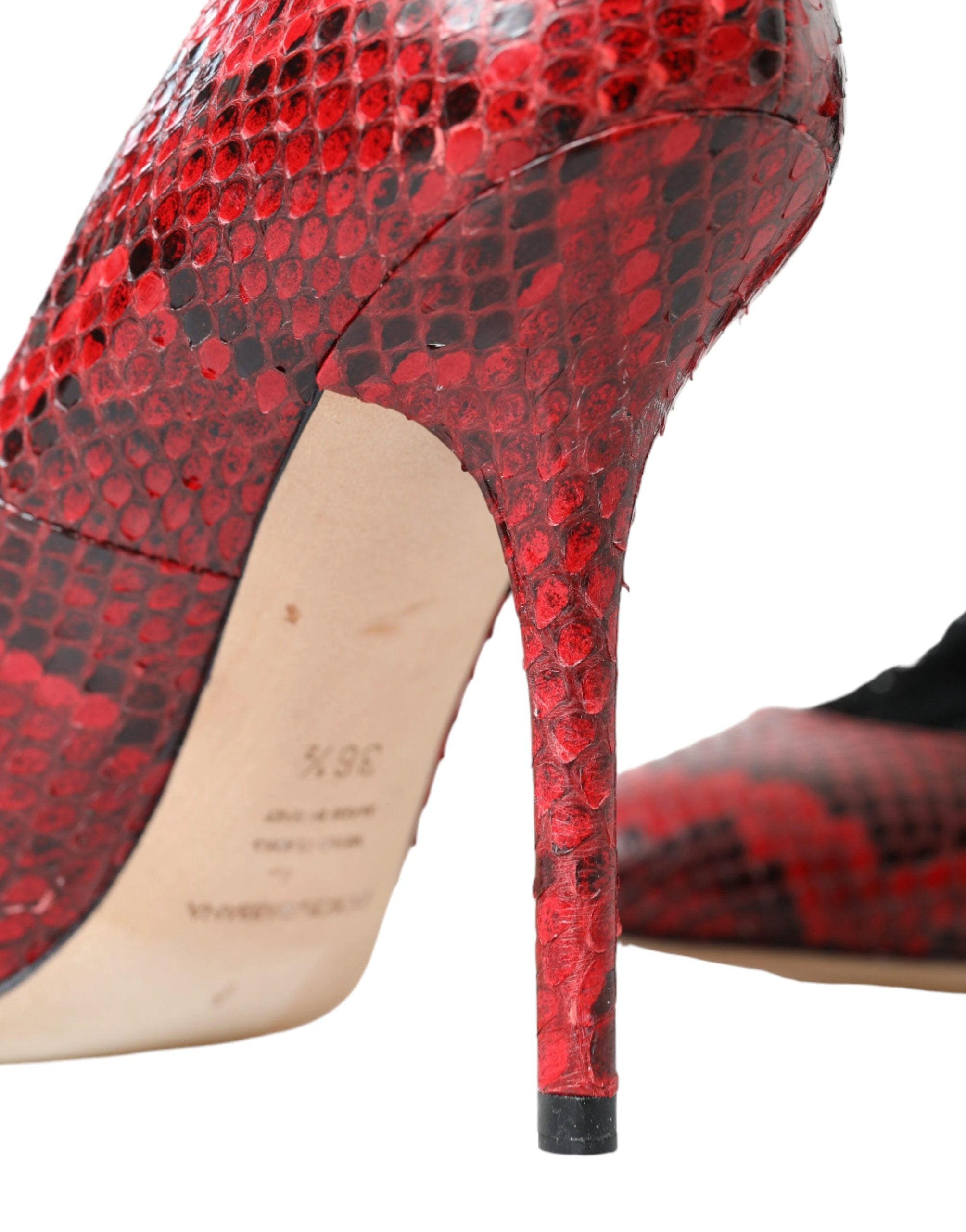 Dolce & Gabbana Red Ayers Leather Lace Socks Pumps Shoes by Dolce & Gabbana