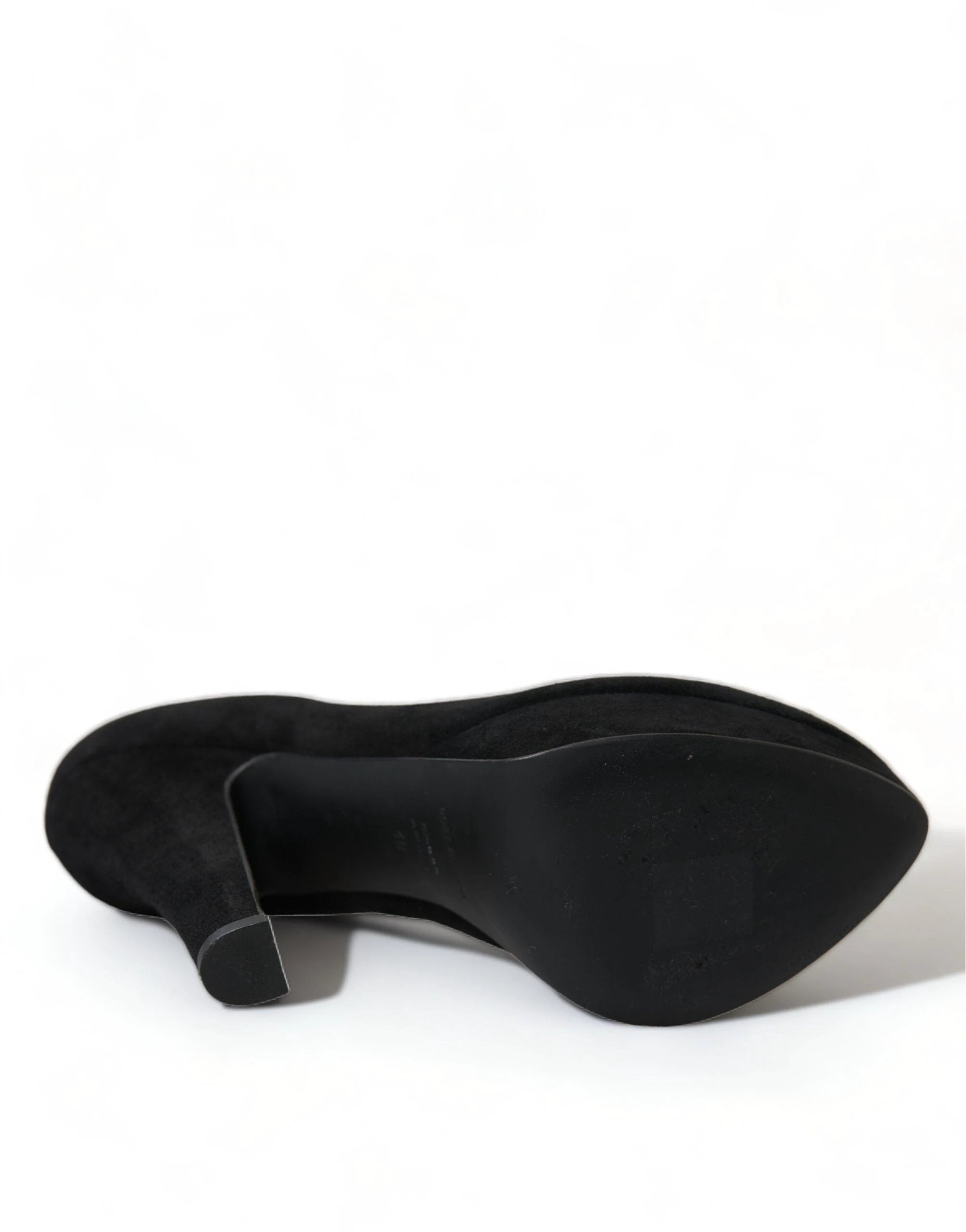 Dolce & Gabbana Black Suede Leather Platform Heel Pumps Shoes by Dolce & Gabbana
