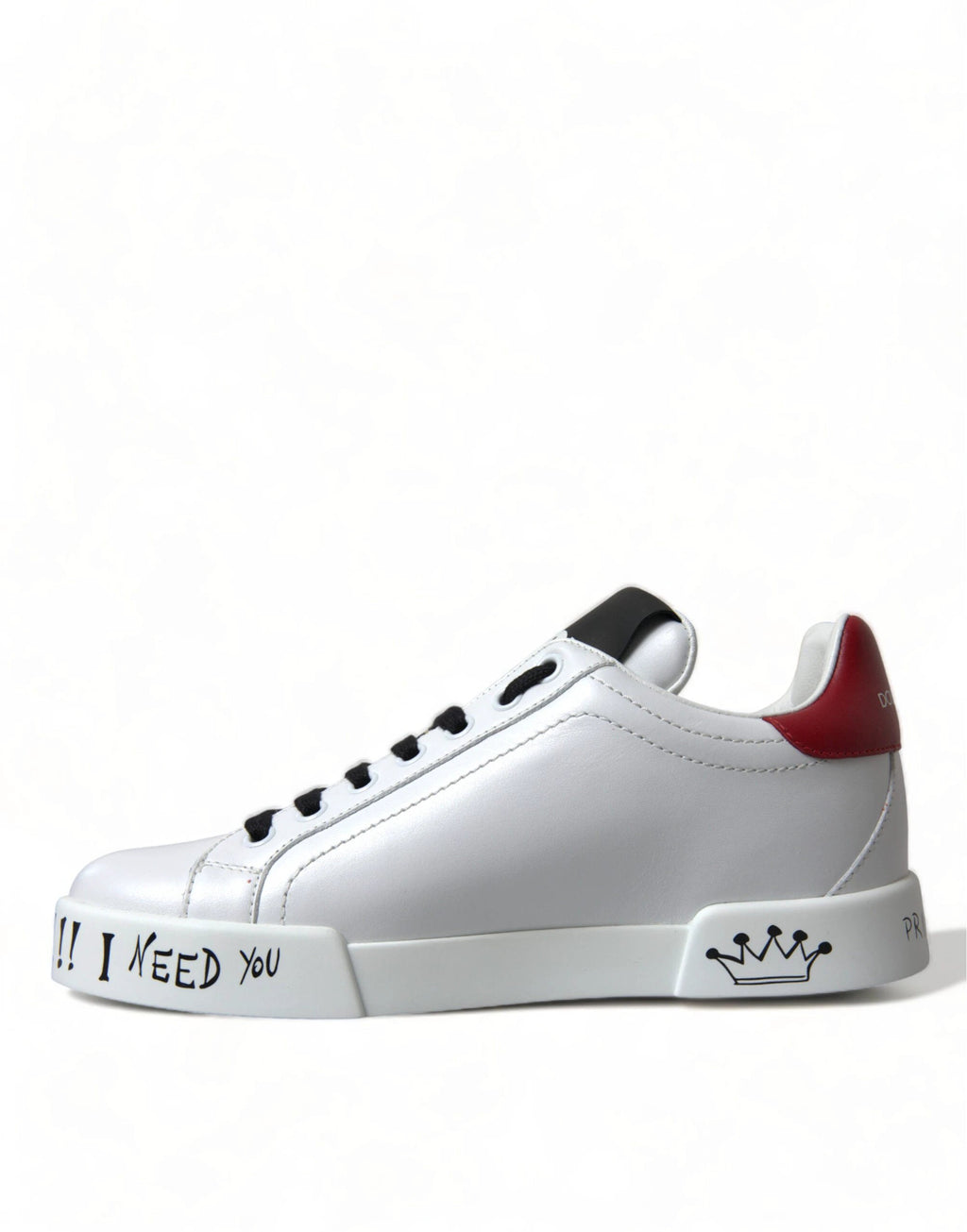 Dolce & Gabbana White Love Patch Portofino Classic Sneakers Shoes by Dolce & Gabbana