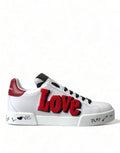 Dolce & Gabbana White Love Patch Portofino Classic Sneakers Shoes by Dolce & Gabbana