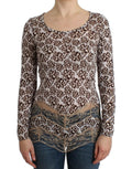 Cavalli Brown longsleeved lace top by Cavalli