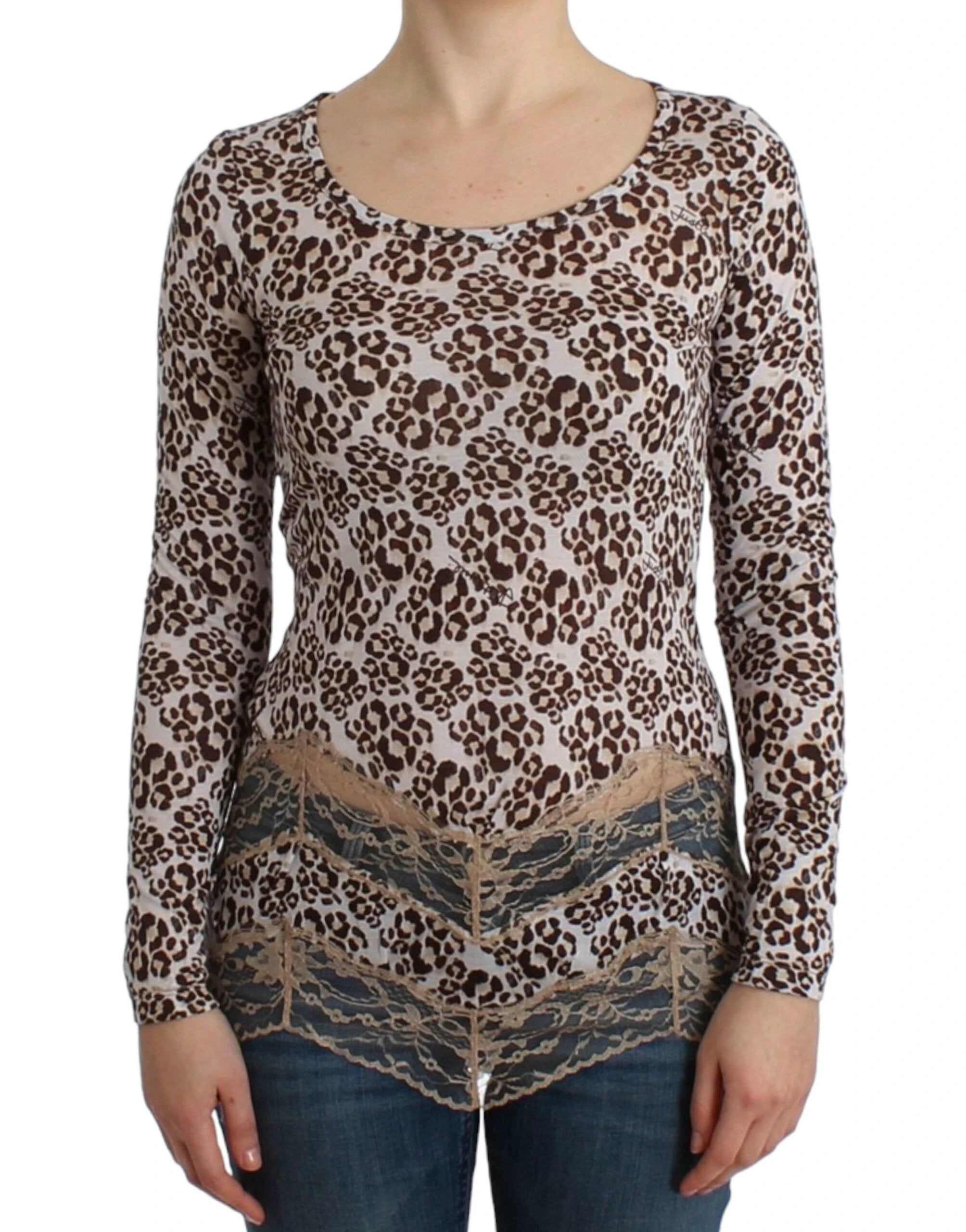 Cavalli Brown longsleeved lace top by Cavalli