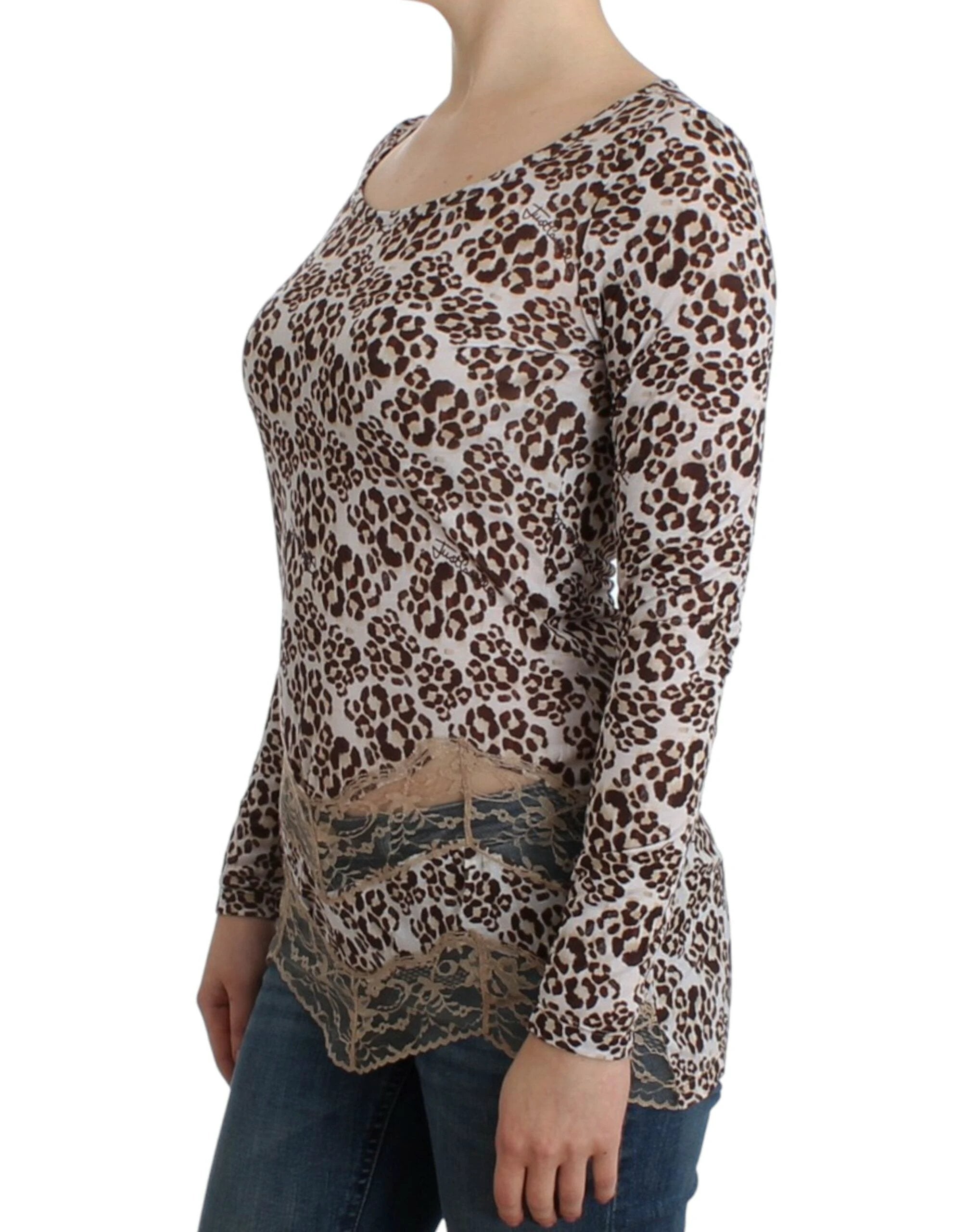 Cavalli Brown longsleeved lace top by Cavalli
