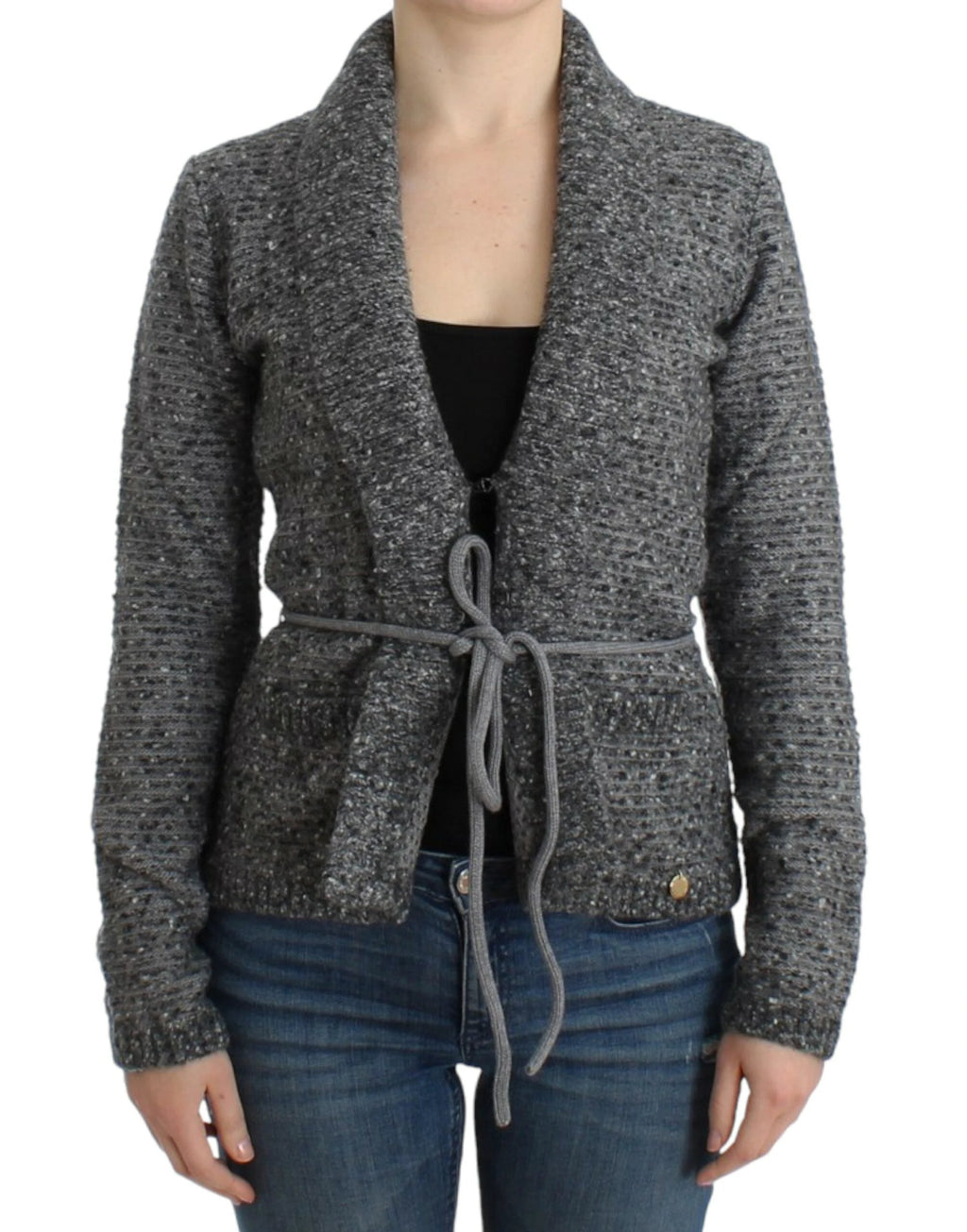 Cavalli Gray wool knitted cardigan by Cavalli