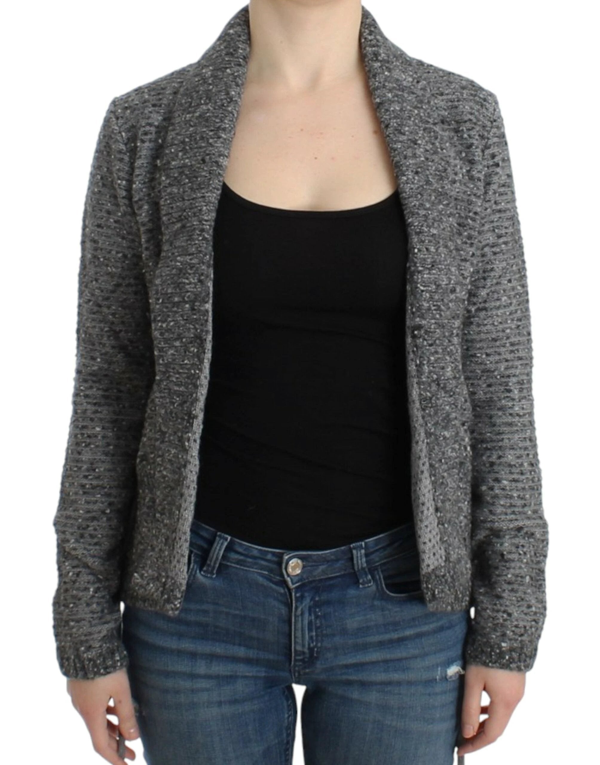 Cavalli Gray wool knitted cardigan by Cavalli
