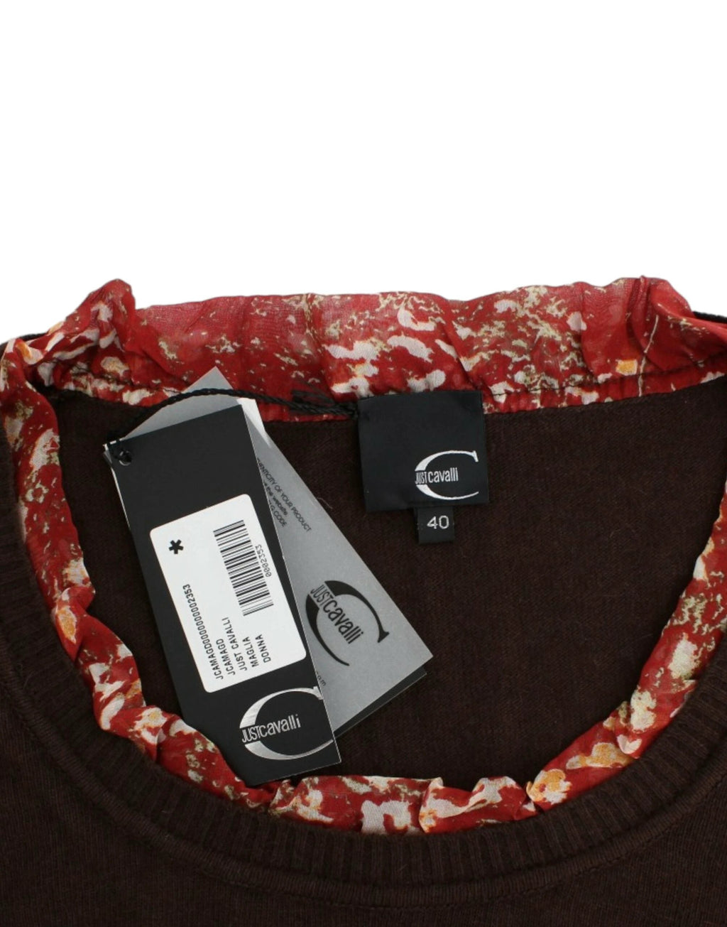 Cavalli Brown crewneck sweater by Cavalli