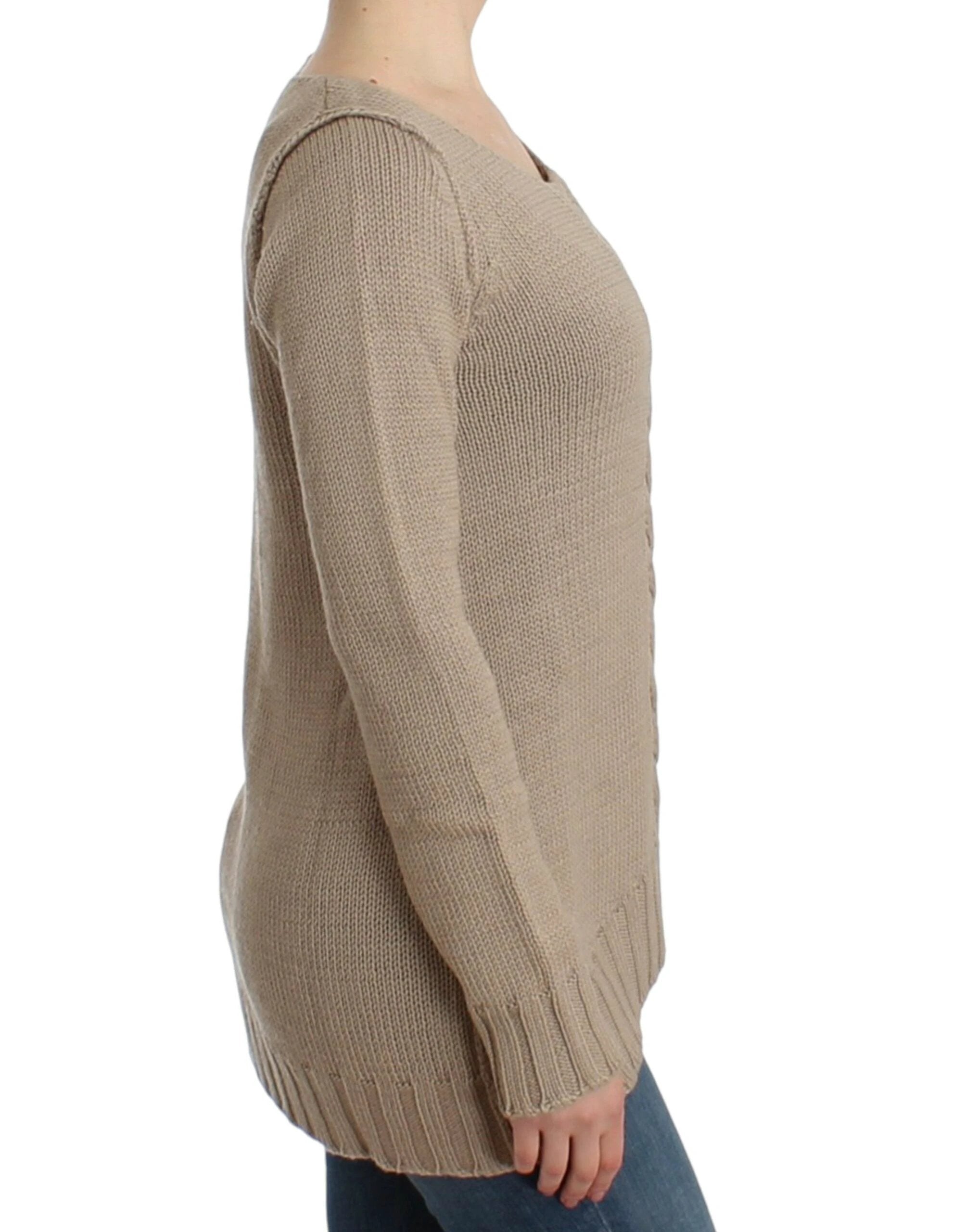 Cavalli Beige knitted wool sweater by Cavalli