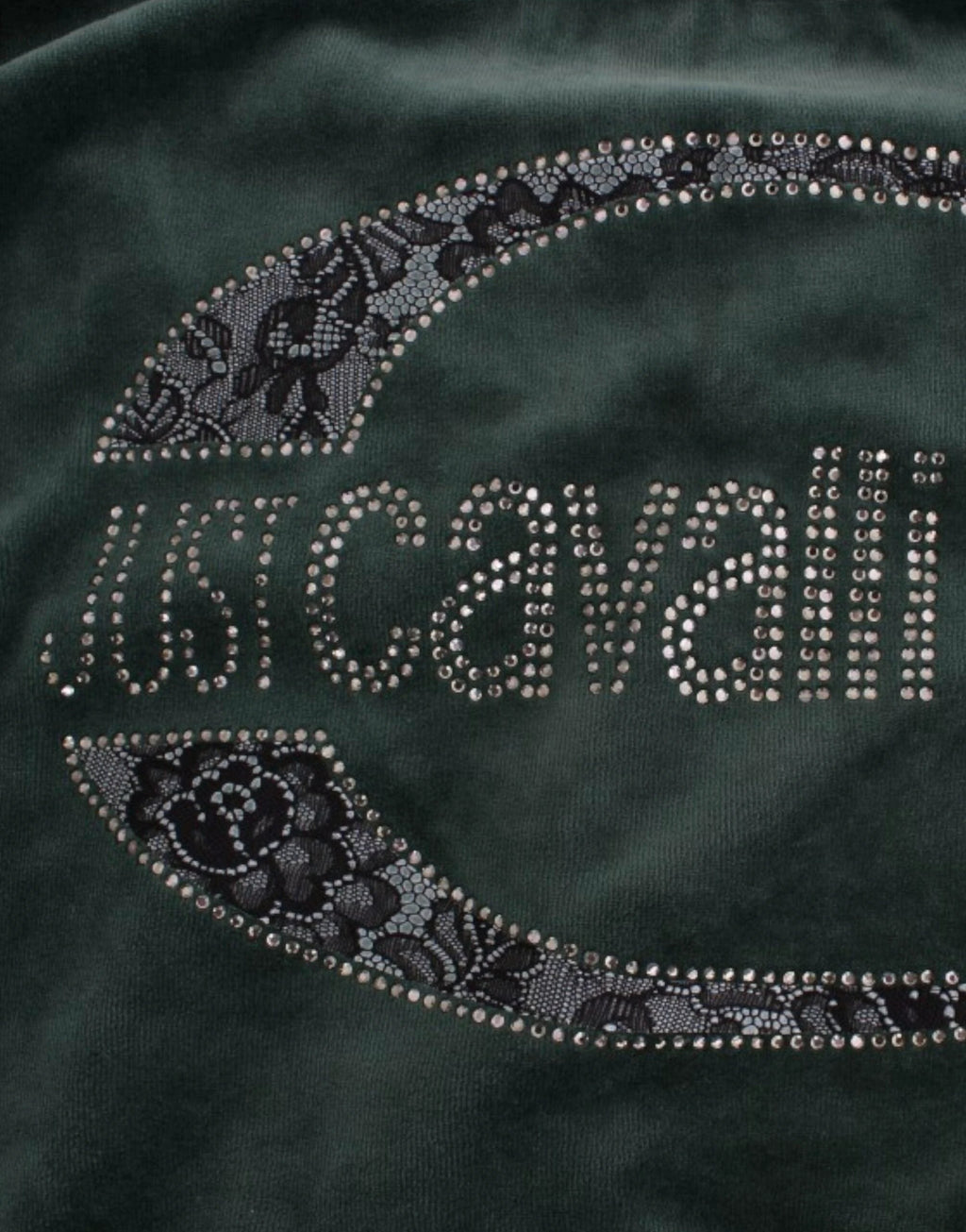 Cavalli Green velvet cotton sweater by Cavalli