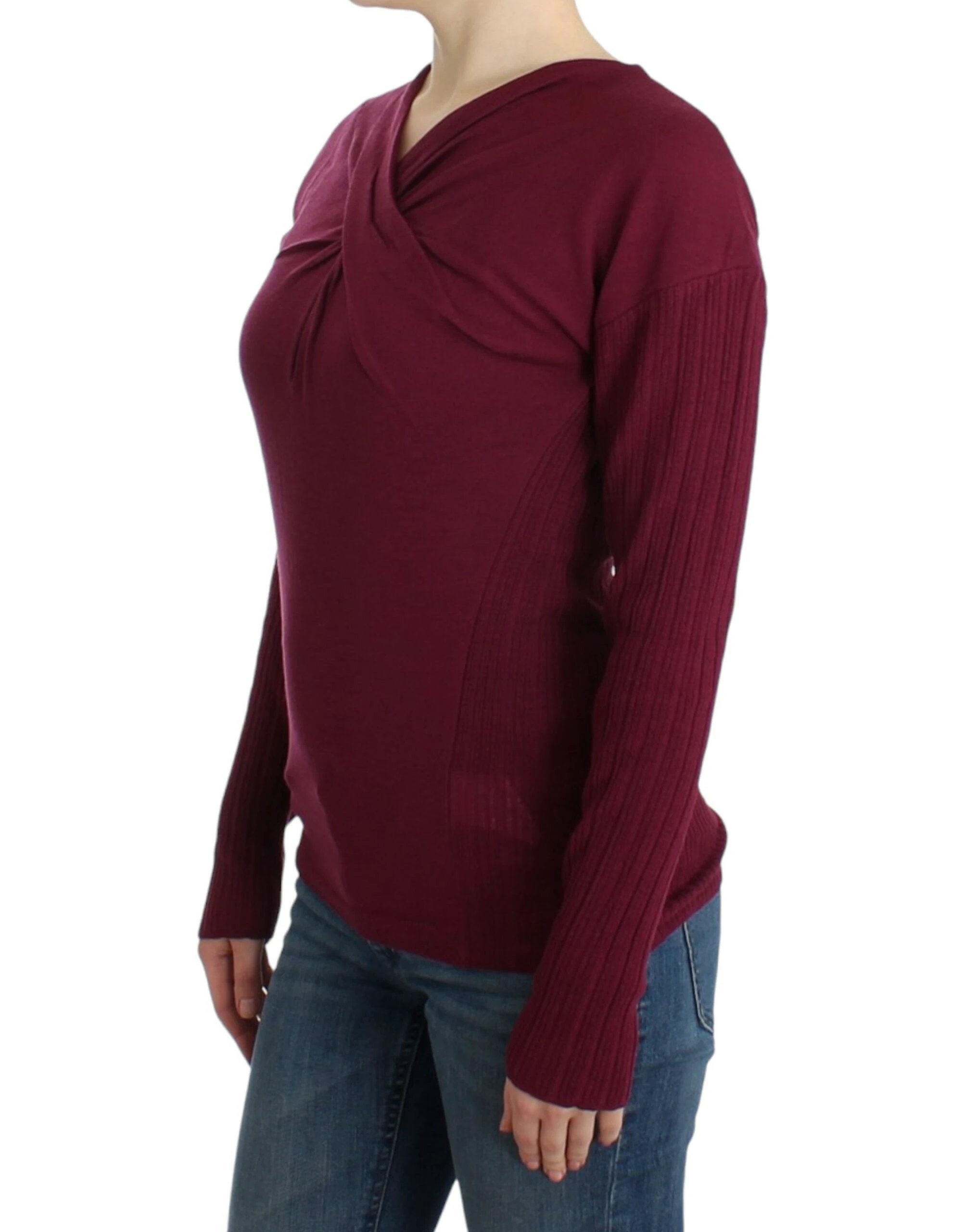 Cavalli Purple knitted wool sweater by Cavalli
