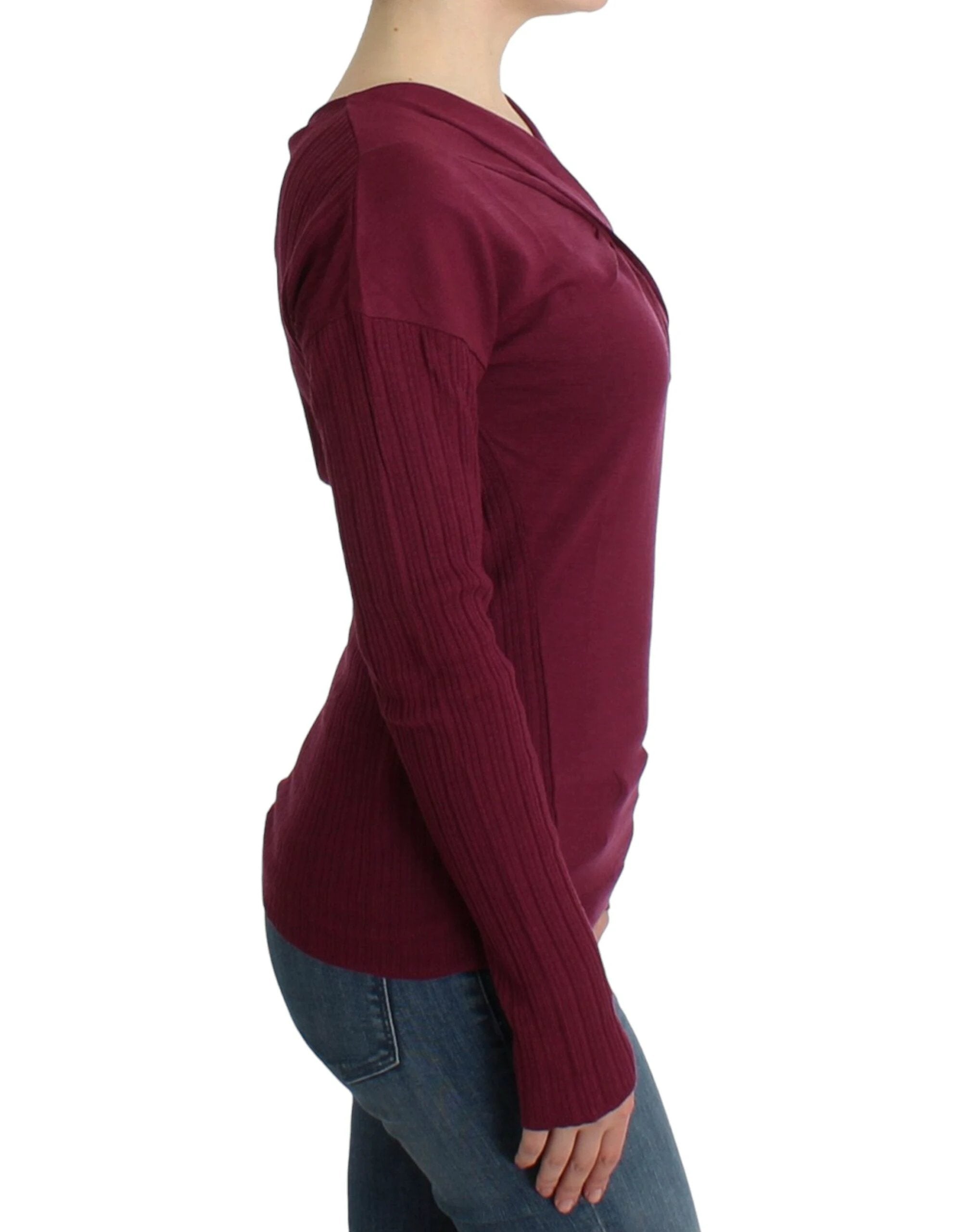 Cavalli Purple knitted wool sweater by Cavalli
