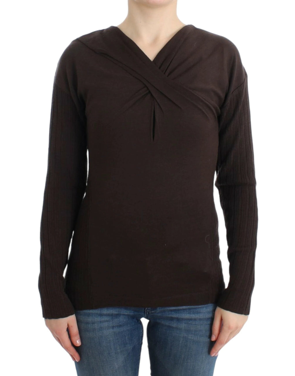 Cavalli Brown knitted wool sweater by Cavalli