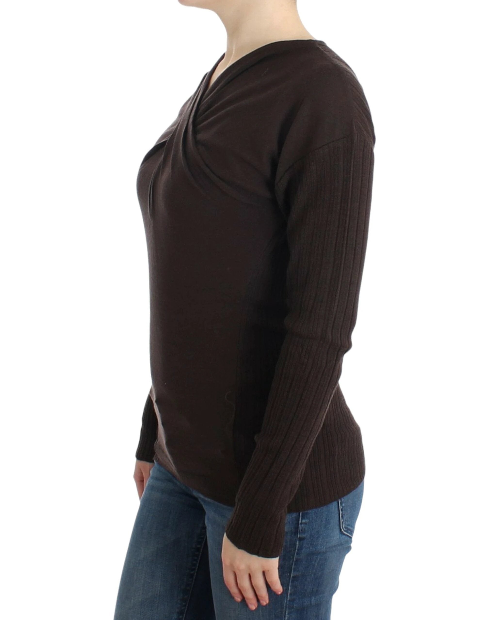 Cavalli Brown knitted wool sweater by Cavalli