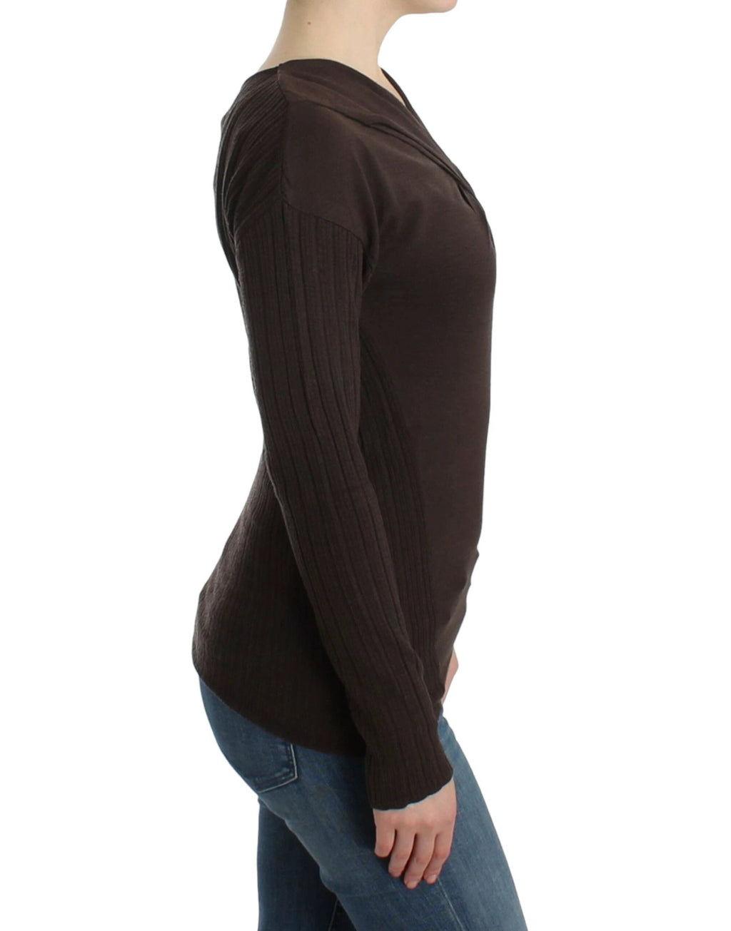 Cavalli Brown knitted wool sweater by Cavalli