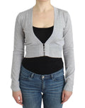 Cavalli Gray cropped wool cardigan by Cavalli