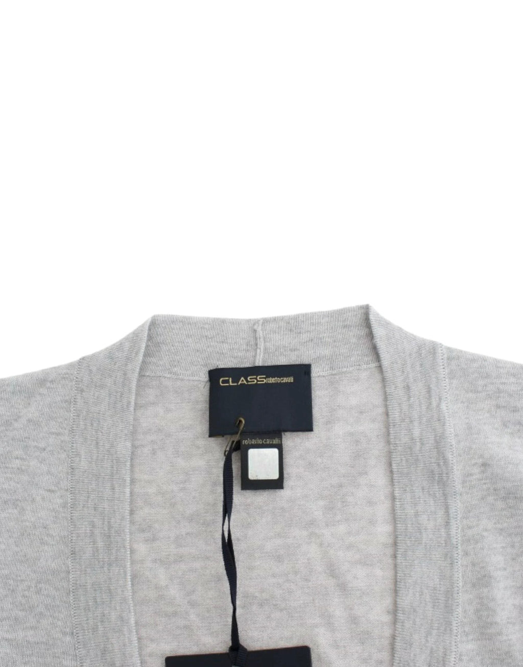 Cavalli Gray cropped wool cardigan by Cavalli