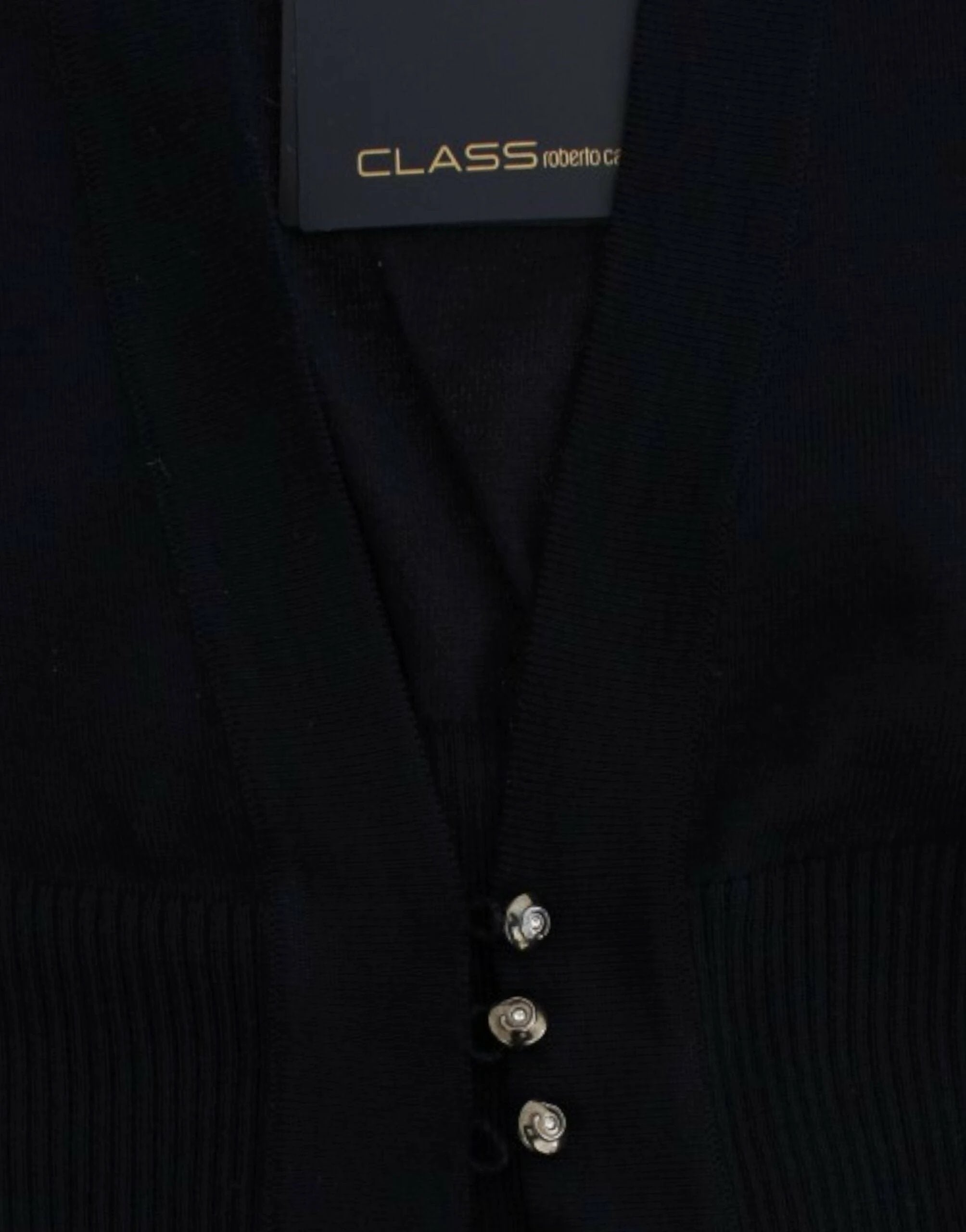 Cavalli Black cropped wool cardigan by Cavalli