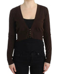 Cavalli Brown cropped wool cardigan by Cavalli