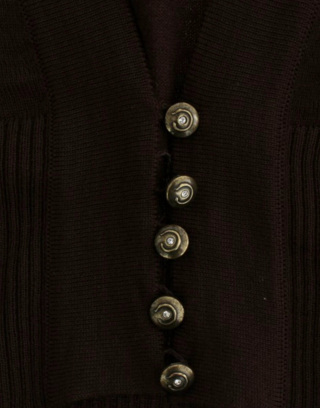 Cavalli Brown cropped wool cardigan by Cavalli