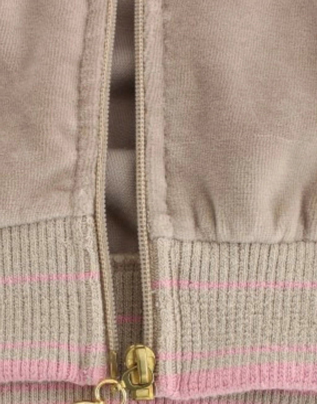 Cavalli Beige velvet zipup sweater by Cavalli