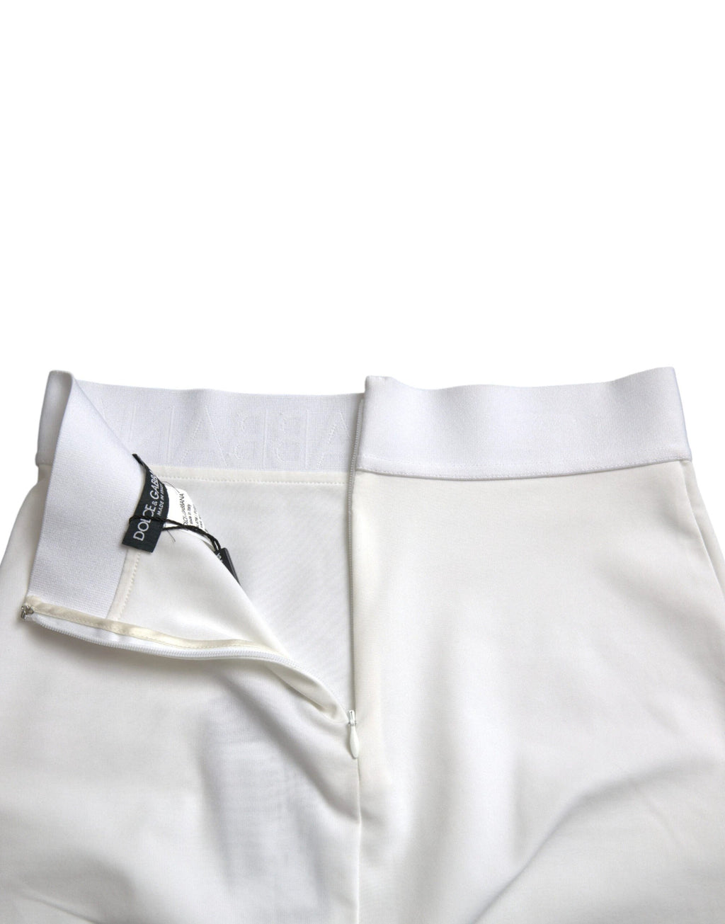 Dolce & Gabbana White Viscose High Waist Pencil Cut Mini Skirt by Dolce & Gabbana