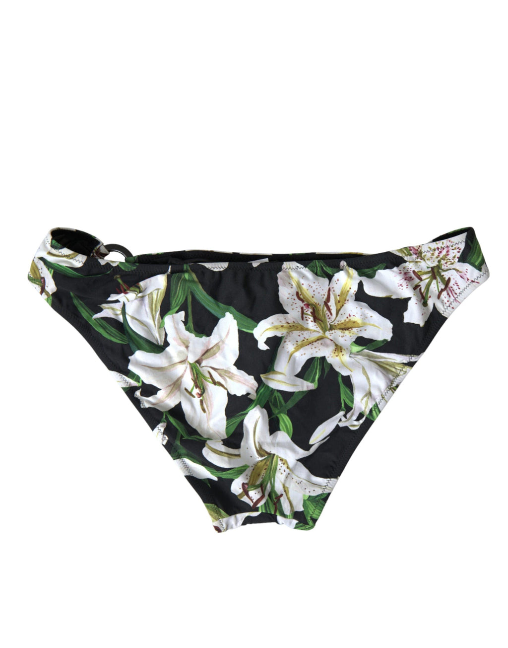 Dolce & Gabbana Black Lily Print Swimwear Bottom Beachwear Bikini by Dolce & Gabbana