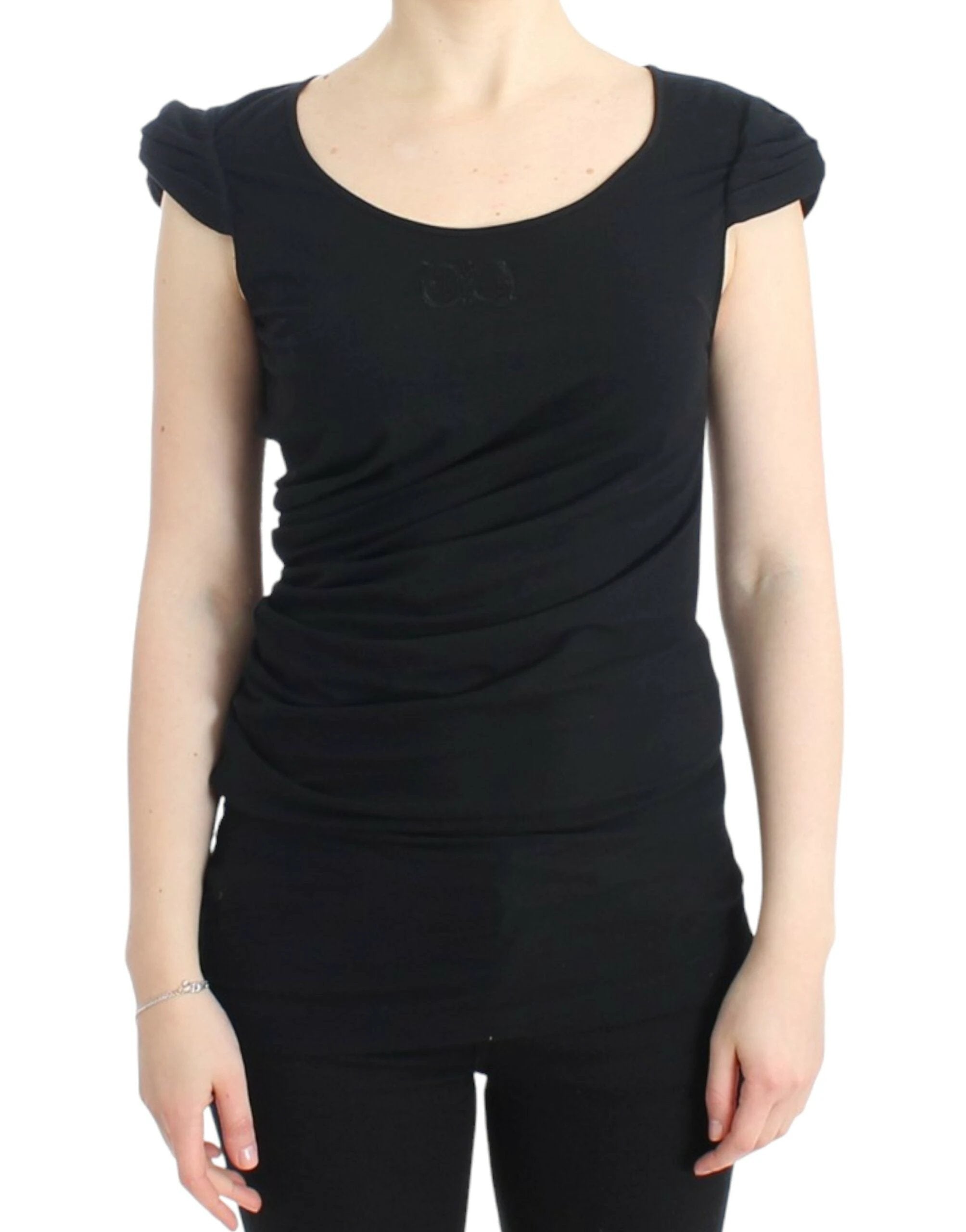 Cavalli Black Cotton Top by Cavalli