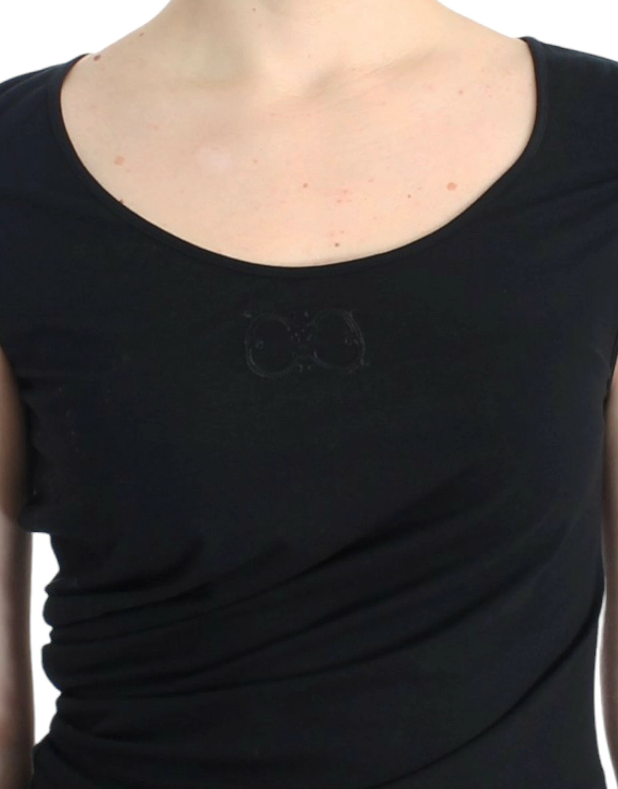 Cavalli Black Cotton Top by Cavalli