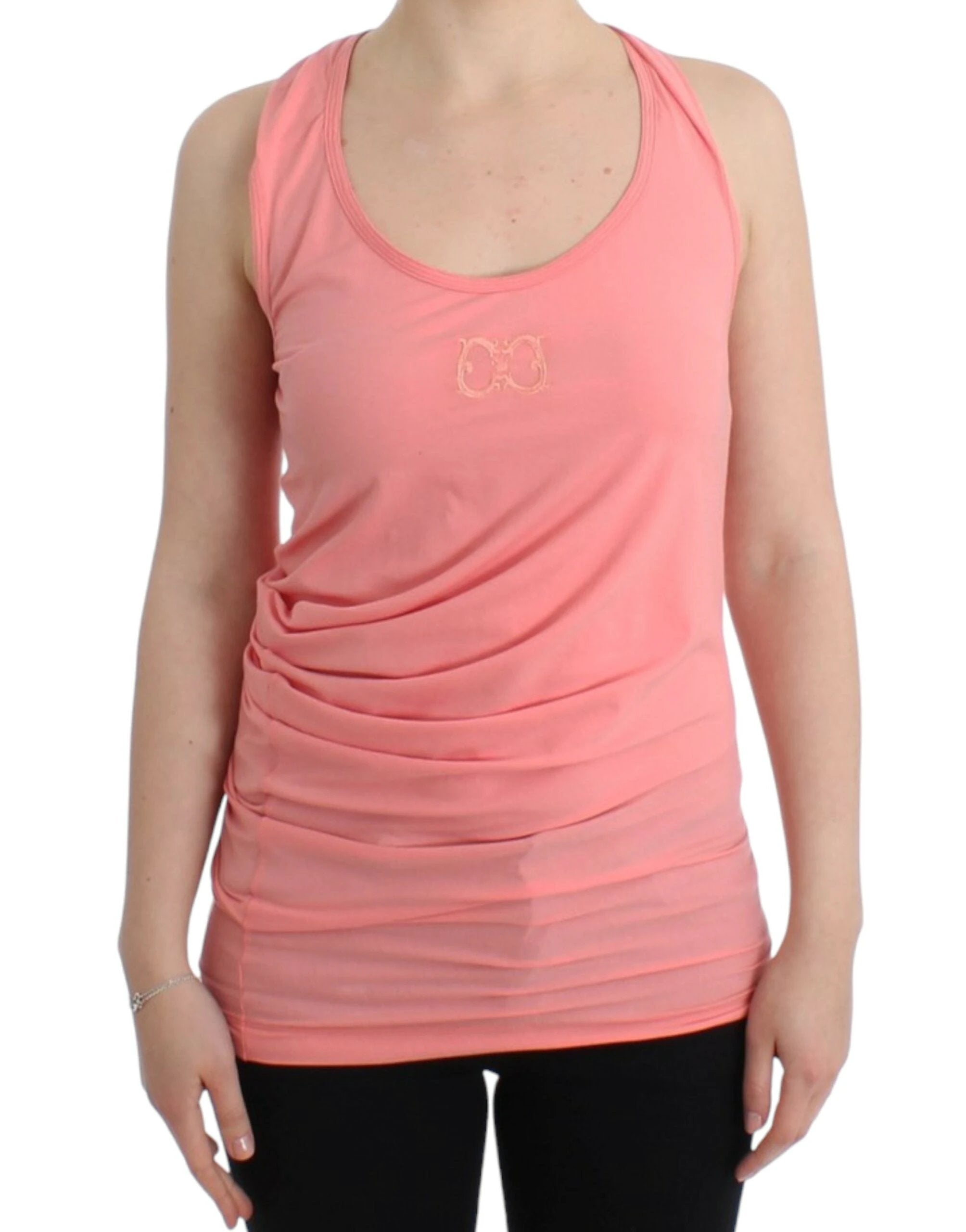 Cavalli Pink cotton tank top by Cavalli