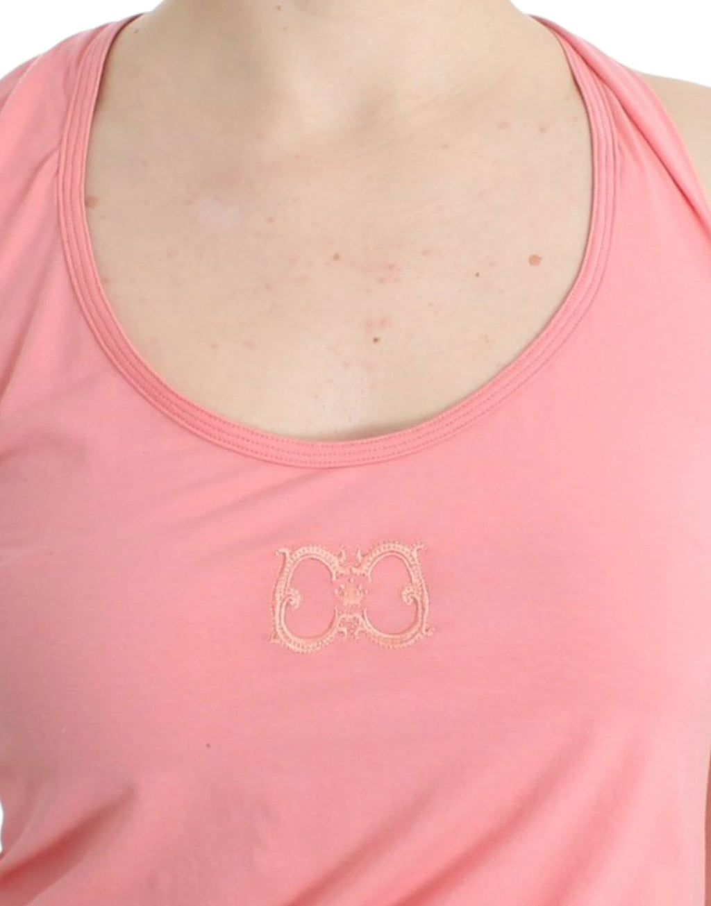 Cavalli Pink cotton tank top by Cavalli