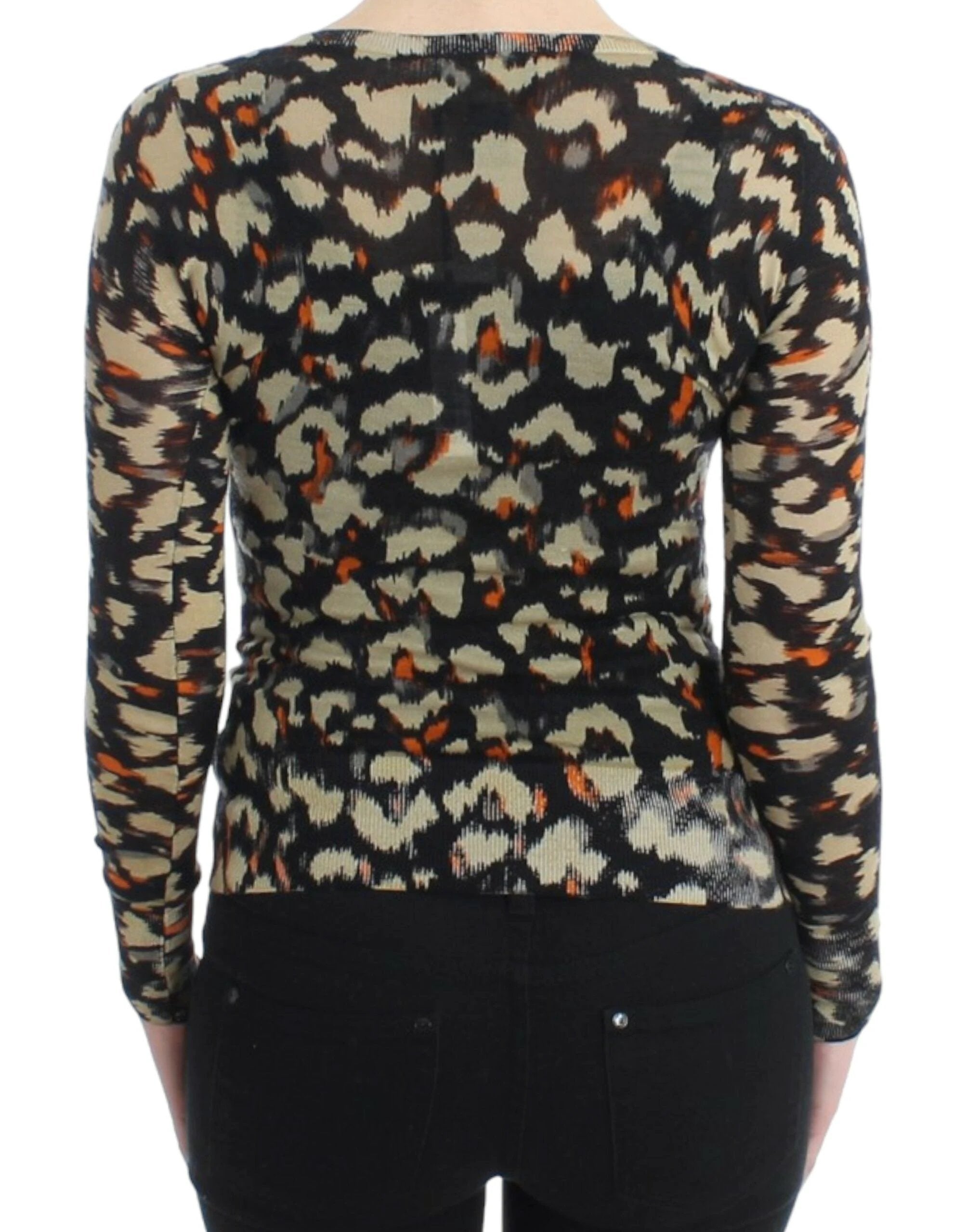 Cavalli Multicolor v-neck wool jumper by Cavalli