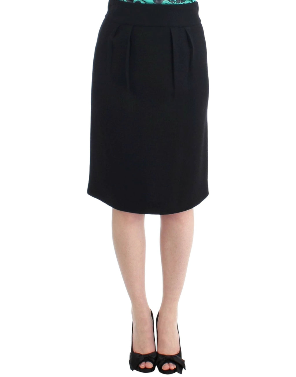 Cavalli Black wool pencil skirt by Cavalli