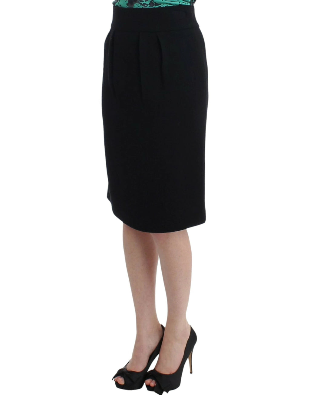 Cavalli Black wool pencil skirt by Cavalli