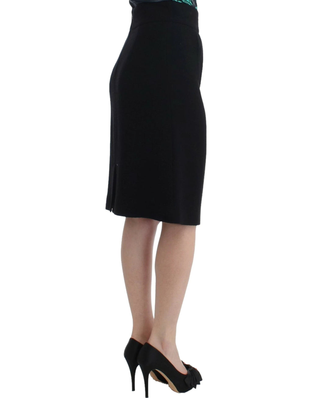 Cavalli Black wool pencil skirt by Cavalli
