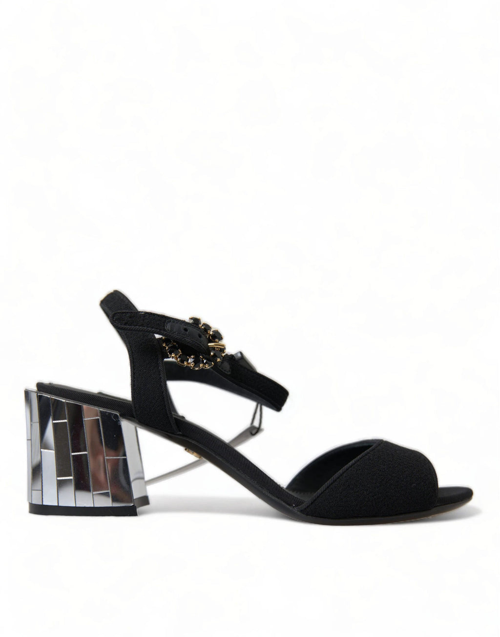 Dolce & Gabbana Black Crystals Ankle Strap Sandals Shoes by Dolce & Gabbana