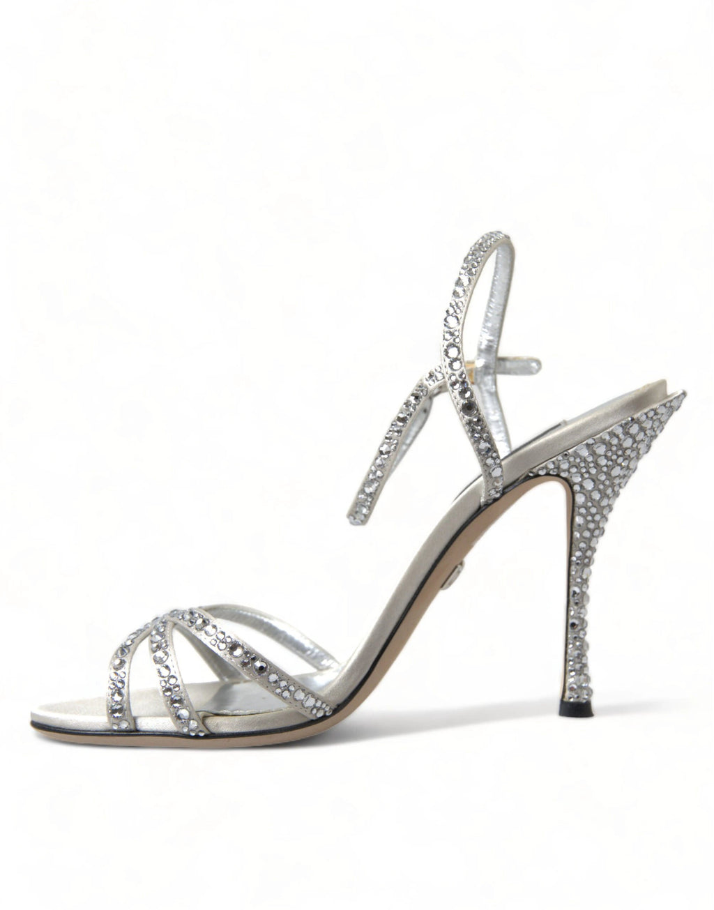 Dolce & Gabbana Silver Crystal Ankle Strap Sandals Shoes by Dolce & Gabbana