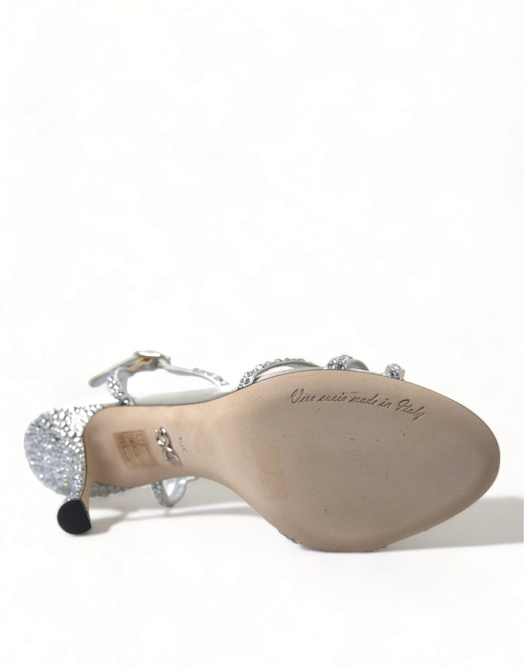 Dolce & Gabbana Silver Crystal Ankle Strap Sandals Shoes by Dolce & Gabbana
