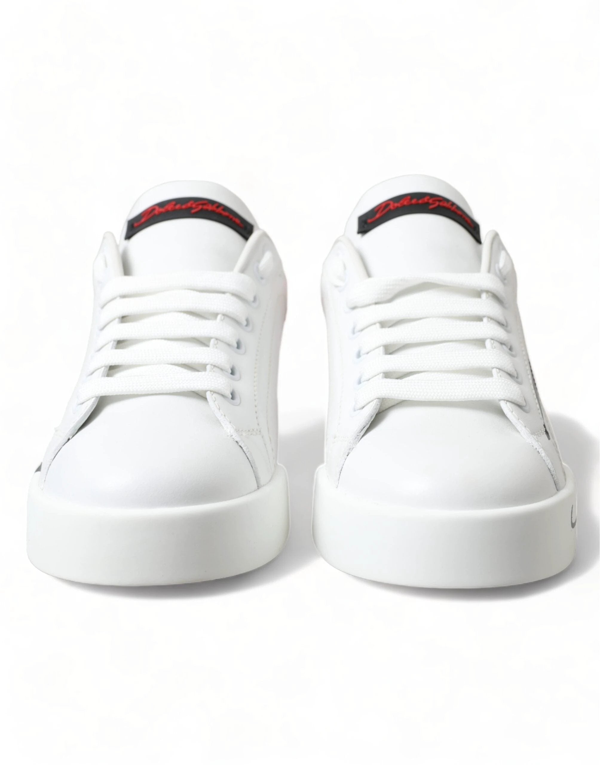 Dolce & Gabbana White Red Lace Up Womens Low Top Sneakers Shoes by Dolce & Gabbana