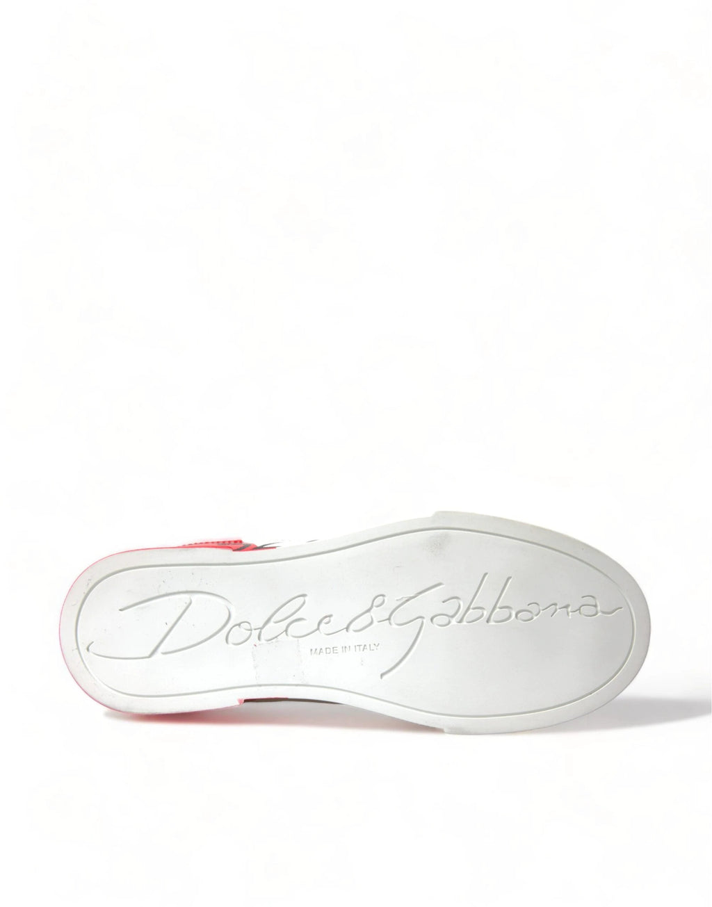 Dolce & Gabbana White Red Lace Up Womens Low Top Sneakers Shoes by Dolce & Gabbana